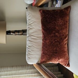NWT brown shaved velvet lumbar accent pillow